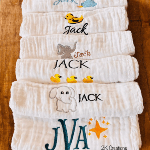 Personalized Embroidered burp cloths