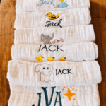 Personalized Embroidered burp cloths